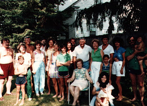 The Mandrachia clan, probably around 1983. Al is standing near the middle, with the white shirt, and that's me (Michael) next to him in the green shirt. The Mandrachia clan, probably around 1983. Al is standing near the middle, with the white shirt, and that's me (Michael) next to him in the green shirt.