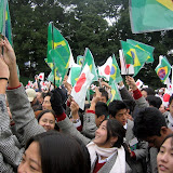 A contingent of Japanese Brazilians at the Imperial Palace on the second day of the new year