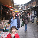 Maria and Kai on Kashiya yokocho (candy lane) in Kawagoe