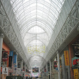 The covered shopping district in Kagoshima City, known as Tenmonkan. The roof is there to protect against ash from the nearby volcano.
