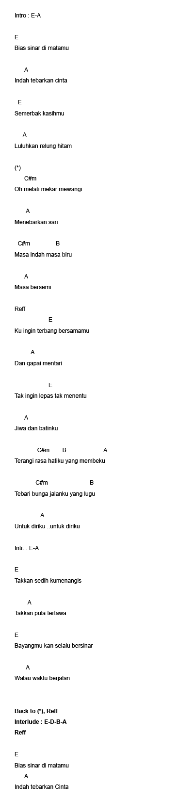 Lirik Lagu Dan Chord Lagu Indonesia Lyric Chord September 2007