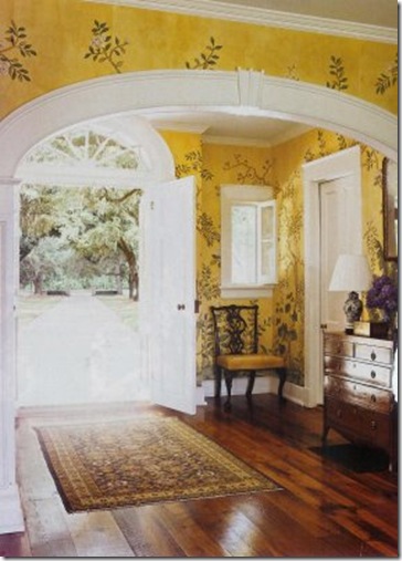 gracie wallpapers.  a bright welcoming entryway with my favorite Gracie Studio Wallpaper.