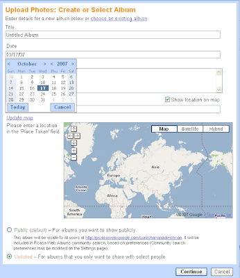 screenshot from picasa web