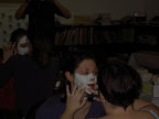 Making masks with the youth group