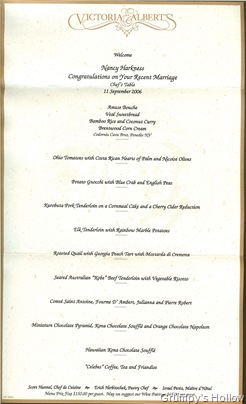 Chef's Table Menu (Nancy)
