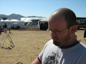 Tomme at the entrance to the Stone Party