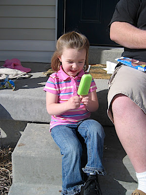 Lindsay and her popsicle.