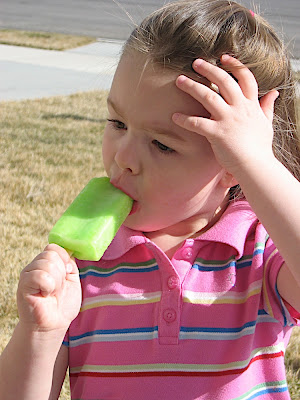 Lindsay and her yummy popsicle.