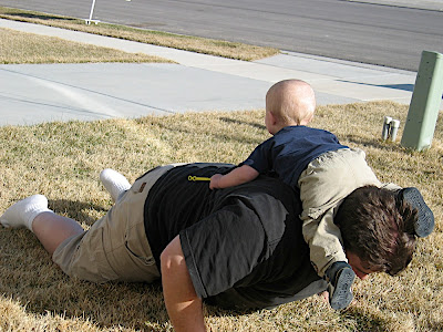 Logan and Jeffy playing.