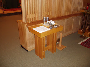 Credence table, prepared for Mass
