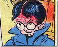 Kid with big glasses cartoon comic