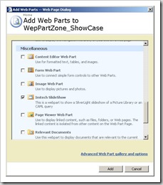 SlideShow - AddWebPart