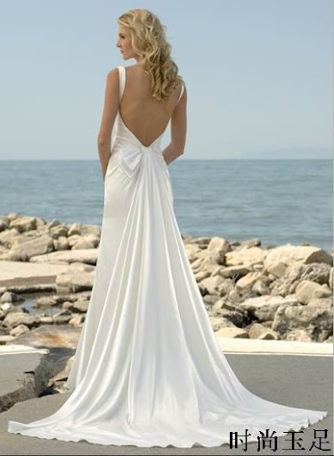 Beach Bridal Gown V Back Shape