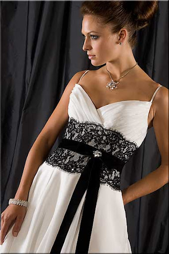 Black And White Ball Gown. White Ball Gown Black Sash