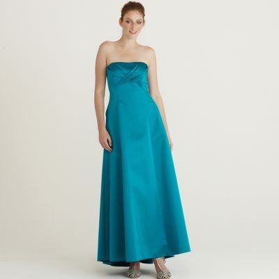 Tempting Turquoise Colored Bustle Wedding Gown