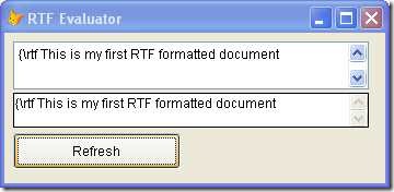 RTF Evaluator fails