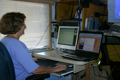 Chris Guld in her motorHome Office