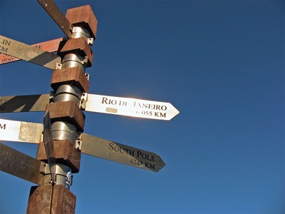 Cape Point distance sign