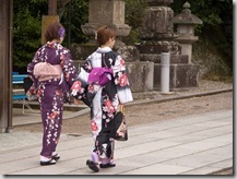 Kimonoed ladies on their way to somewhere