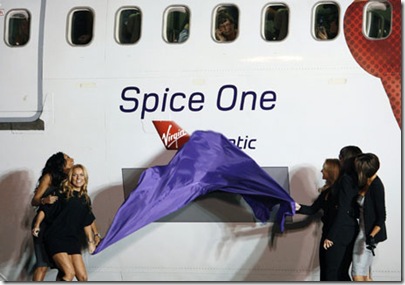 The Spice Girls unveil a plane named Spice One 2