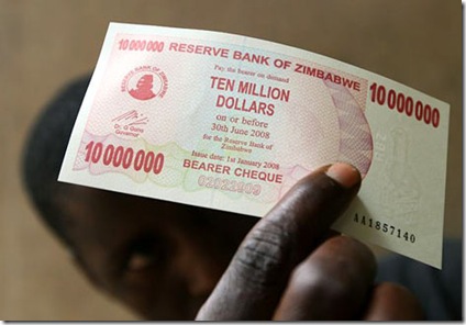 Zimbabwe 10million note