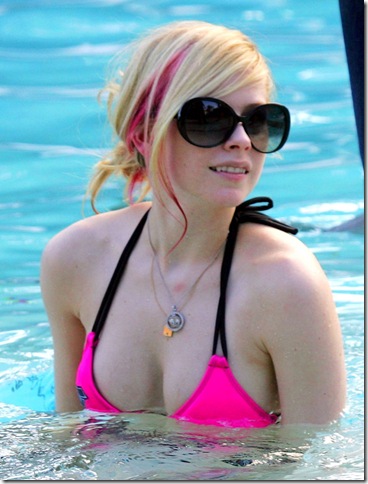 Avril Lavigne Purple Bikini