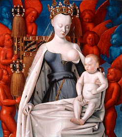 jean fouquet, madonna met engelen