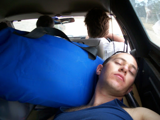 Sleeping in Jeff's ute