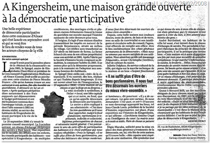 Extrait du journal La croix 26/02/2008