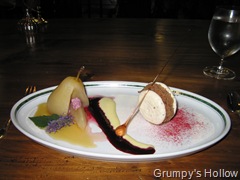 Poached Pears with Cassis Mouse and Spiced Cake