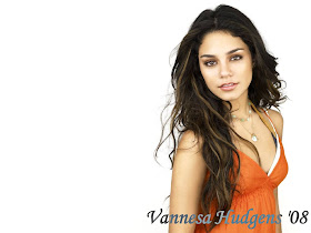 Vannesa Hudgens Orange Dress Wallpaper
